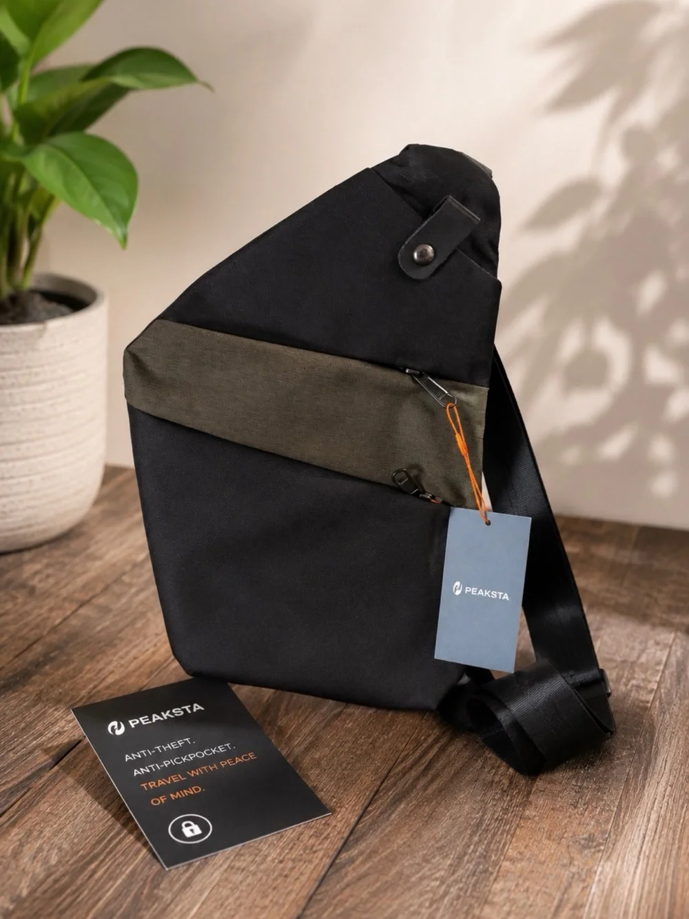 PEAKSTA Anti-Theft Crossbody Sling Bag for Men and Women